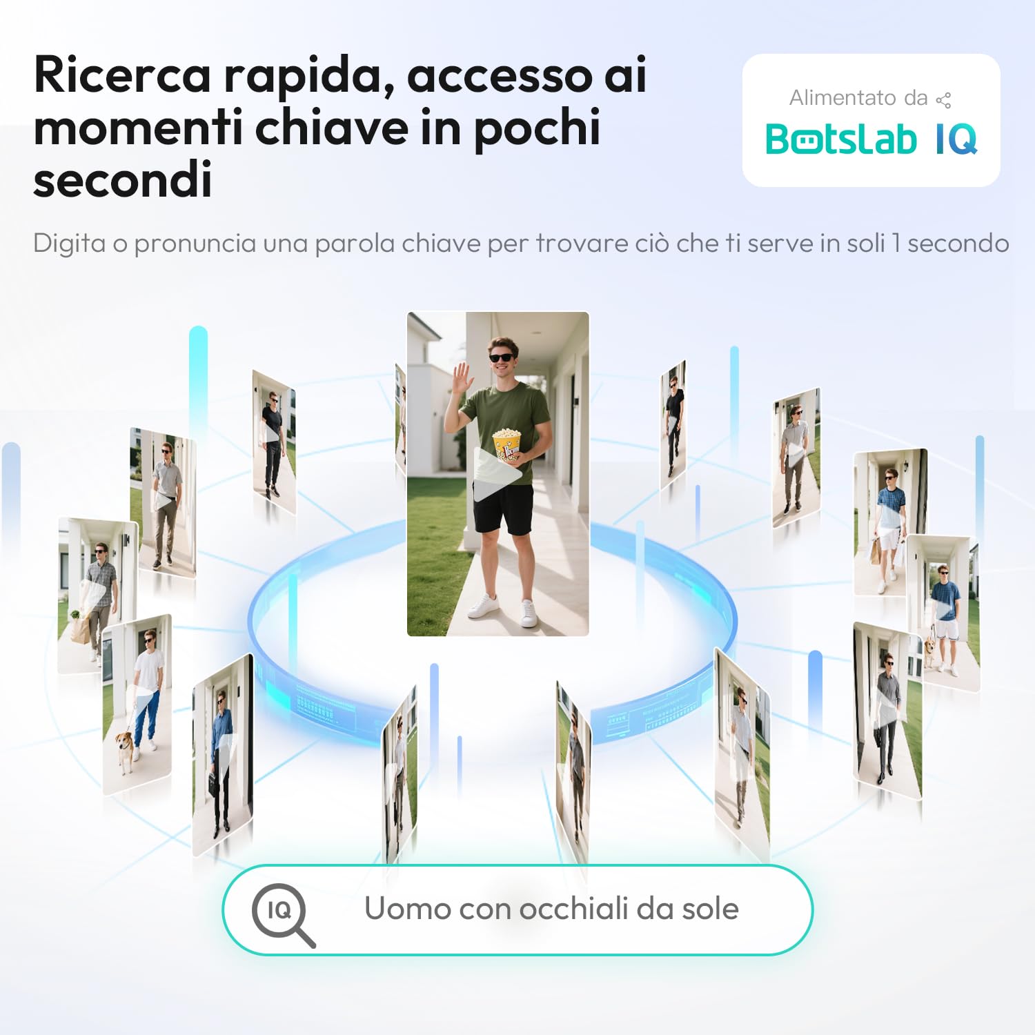 BOTSLAB 2K Videocitofono Wi-Fi 2,4 GHz con Chime, Rilevamento e Avvisi di Uomo, Video Campanello, Audio Bidirezionale, Visione Notturna a Infrarossi, Impermeabile IP66 - Nero