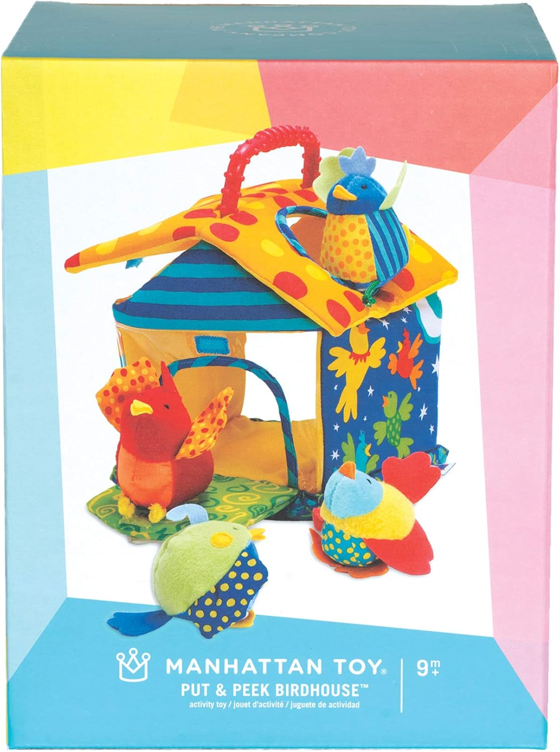 Manhattan Toy Put and Peek Birdhouse Soft Activity Toy 7.5 x 7.5 x 9 inches