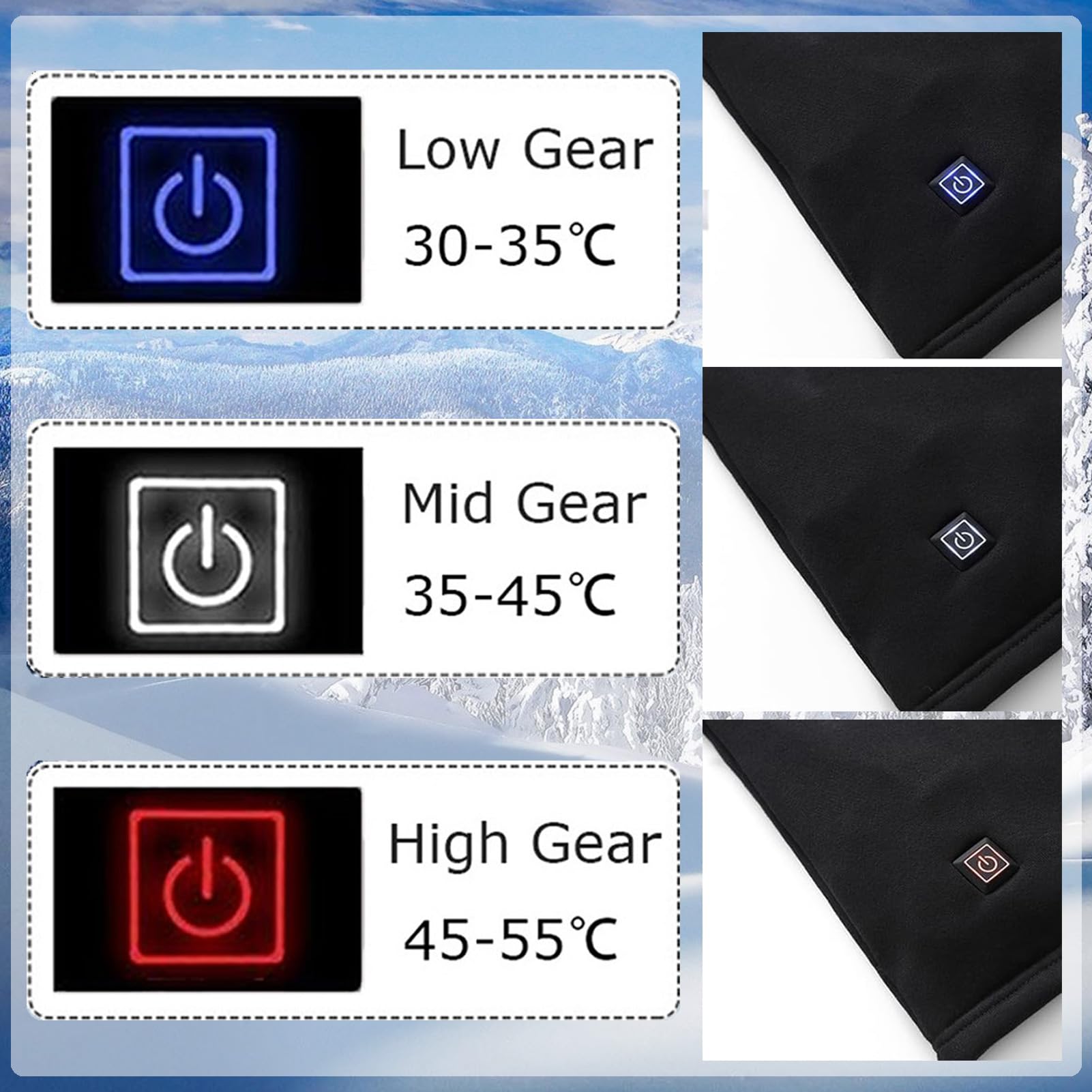 Pantalones térmicos eléctricos de Terciopelo para Hombre con 12 Zonas de Calentamiento para Esquiar al Aire Libre en Invierno.