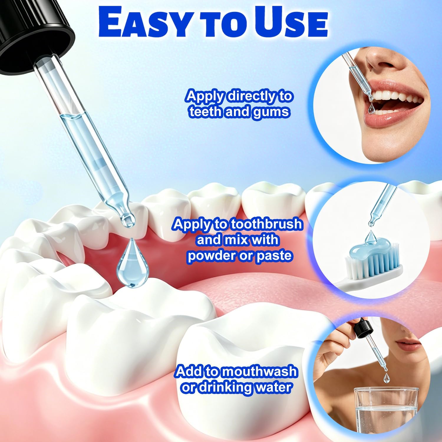 Gum Restore Drops, 2 Oz Gum Repair for Receding Gums Treatment, Natural Gums Regrowth Mouthwash, Stain Removal & Bad Breath Treatment for Adults, Fresh Breath Instantly