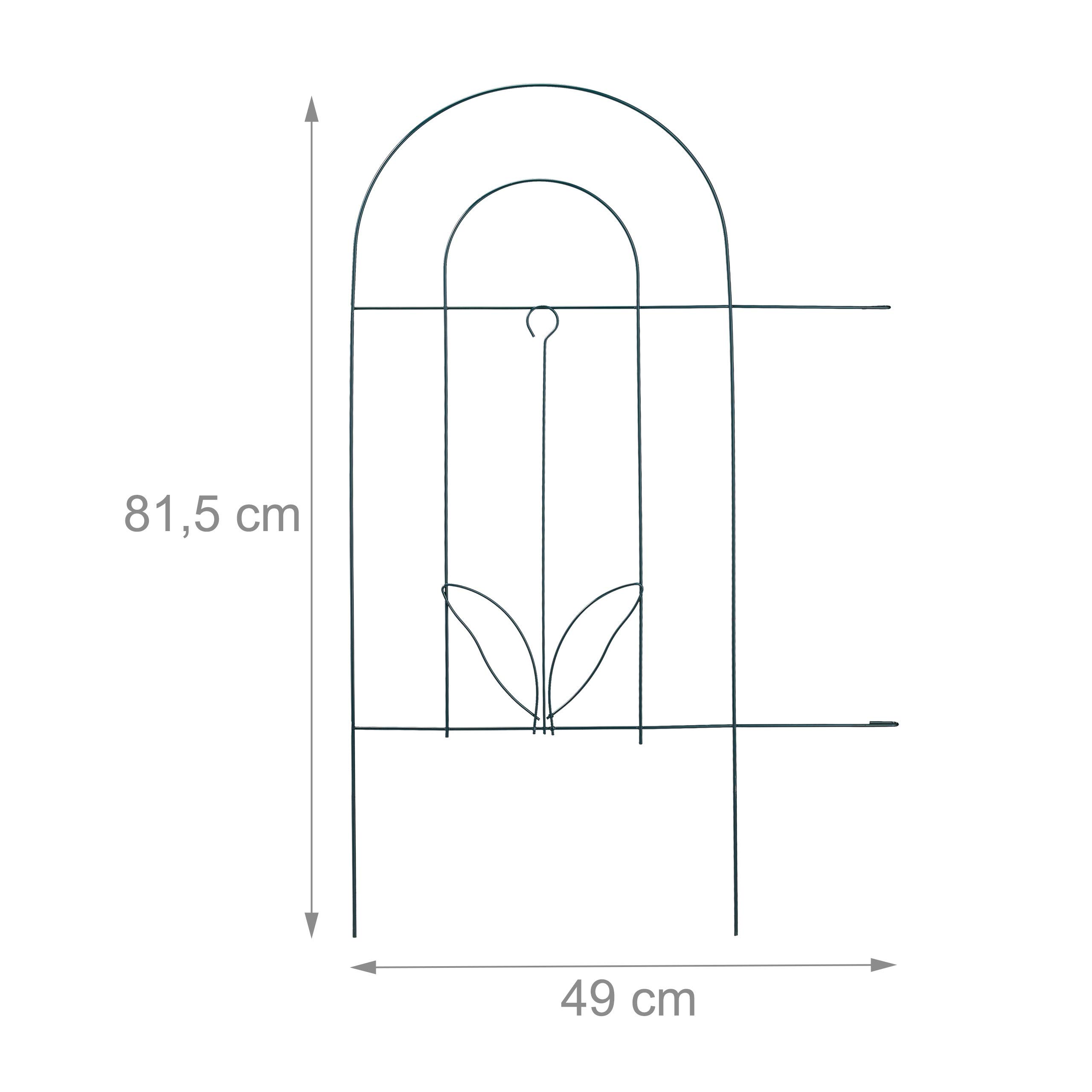Relaxdays Recinzione da Giardino, Set 5 Pareti per Cortile, Recinto Decorativo, Metallo, Design Antico, 62x244, Verde