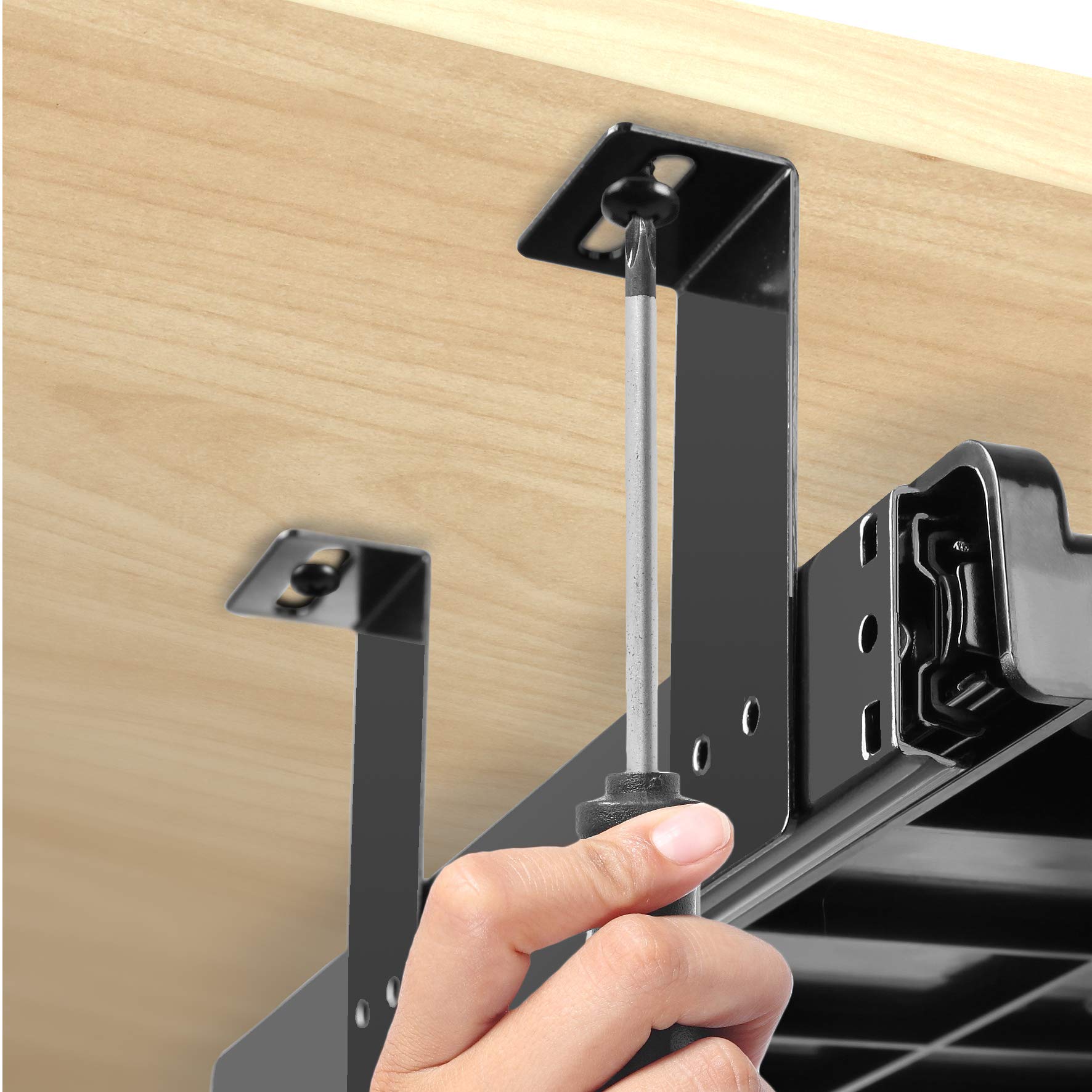 Duronic DKTSX2 Plataforma de 39 cm para Teclado Pequeño y ratón para Mesa de Escritorio | Tablero de Metal | Fácil instalación | Solución Ideal para Ahorrar Espacio | Acabado en Color Negro