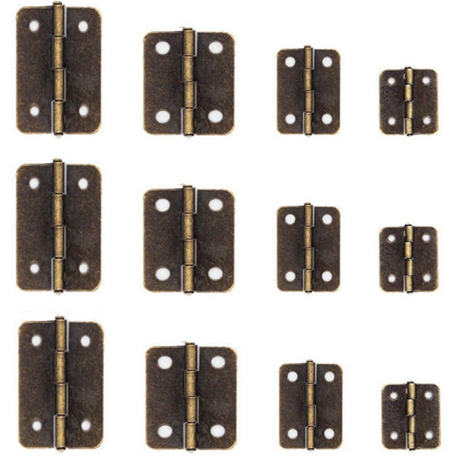 Mini Metal Hinges Retro Door Hinge with Screws Furniture Hardware DIY Crafts Tool 10Pcs(37x25mmx0.7mm)