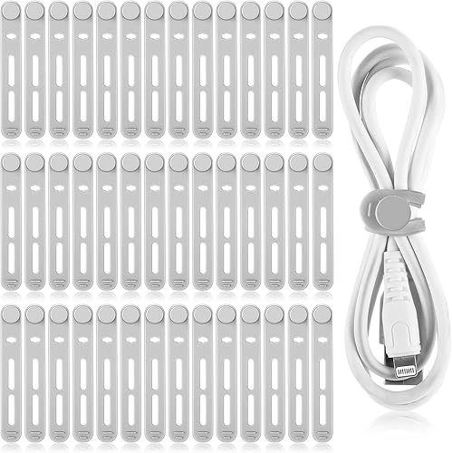Miniatura 10 de 42 Piezas Bridas de Cable de Silicona Reutilizables Correas para Cables Organizador de Cables Elástico Multipropósito para Agrupar Sujetar