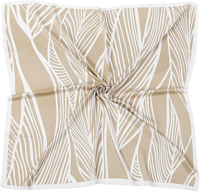 JN&LULU Women's satin square scarf Fashion pattern large hair scarf wrap headscarf 35" x 35"