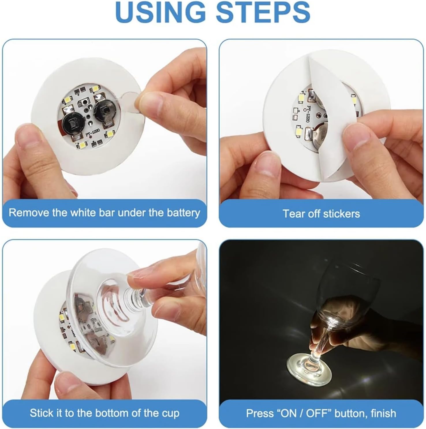 LED Coaster, 100 Pack Light Up Coasters for Drinks,10 Colors Led Bar Coaster LED Sticker Drink Lights,LED Bottle Lights for Liquor Bottles, Club,Party, Wedding,Bar Decor - Image 3