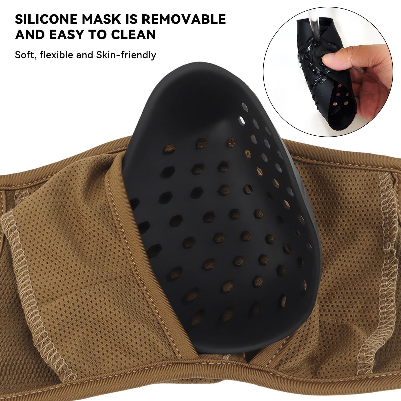 AOUTACC Masque de tir, Demi-Masque en Silicone, Tactique Multifonctionnel, Respirant, pour l'extérieur, BBS, Paintball, tir, Jeu de Survie CS - 4
