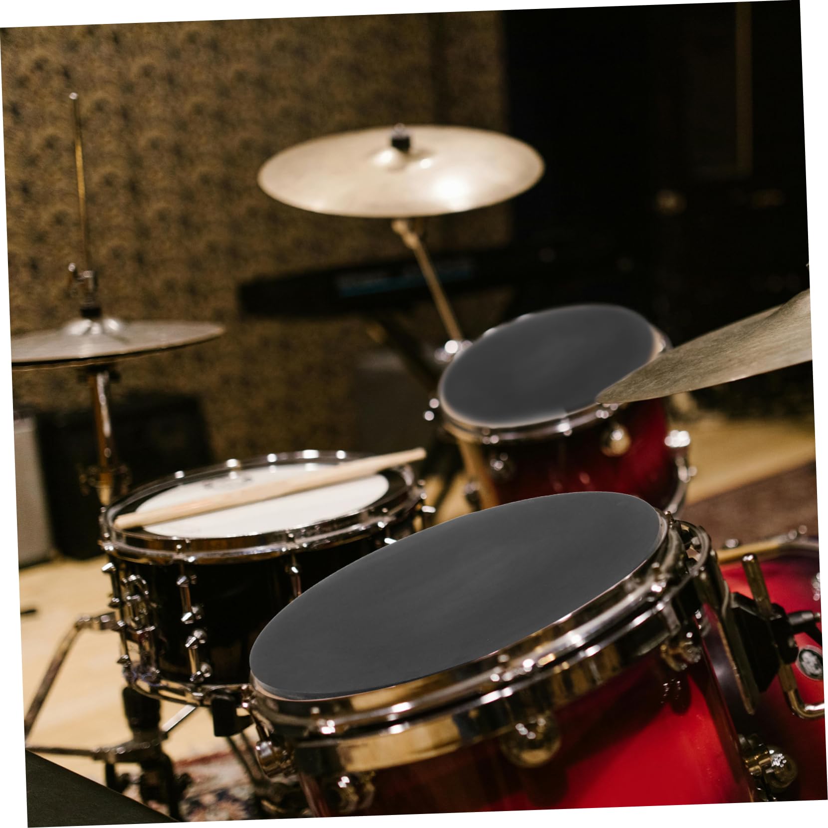 Pad de Práctica de Caja Negro de Goma para Percusión y Platillo | Madera, Reduce Armónicos y Amortigua, Accesorio para Práctica, Formato Compacto
