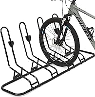 Kingarage 4 Bike Floor Rack - Disc Brake & Derailleur Safe, Waterproof Steel Stand Fits 12-29" Tires, Upgraded 0.63" Tubes for Garage Storage