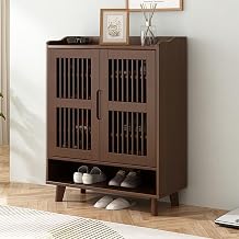 Entryway Shoe Rack Organizer Cupboard Storage Unit - Narrow Shoe Rack Cabinet