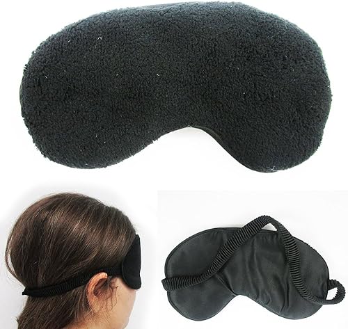 Miniatura 4 de Sombras de viaje de seda de la máscara de los ojos del sueño de la felpa de los ojos de la cubierta de dormir negro