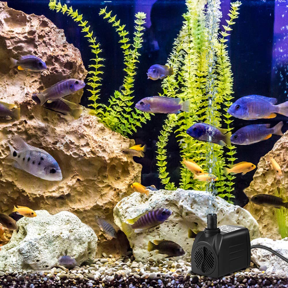 Cadrim Pompe Submersible,Pompe Aquarium 1200L/H 220-240V/50Hz Multifonction Aquarium Poisson Fontaine, Pompes à l'eau, Pompes de Piscine