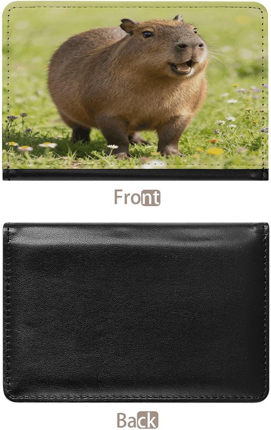 Funny Capybara Passport Holder Cover Wallet RFID Blocking Leather Passport Wallet Passport Cover Passport Protector Credit Card Hold Travel Accessories image 3
