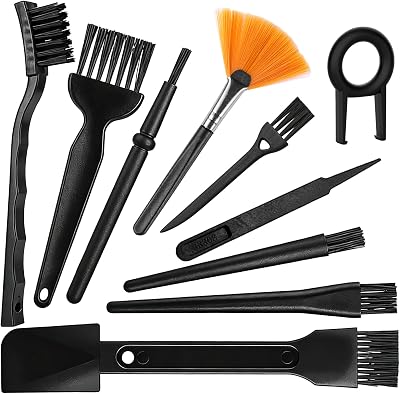 10PCS Anti Static Brush Kit, Small Cleaning Brushes for Keyboard PCB Motherboards Circuit Boards Electronic Devices Tool Set, Black