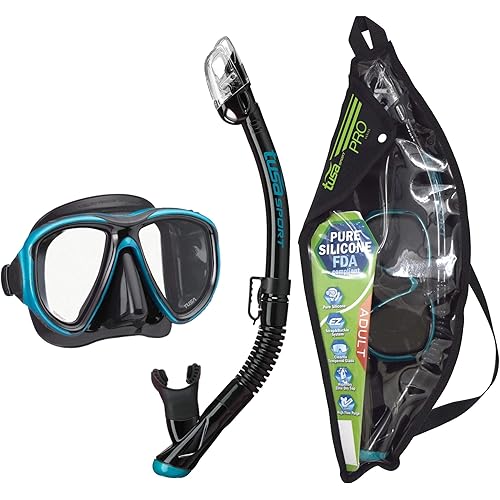 TUSA Sport Adult Powerview Mask and Dry Snorkel Combo