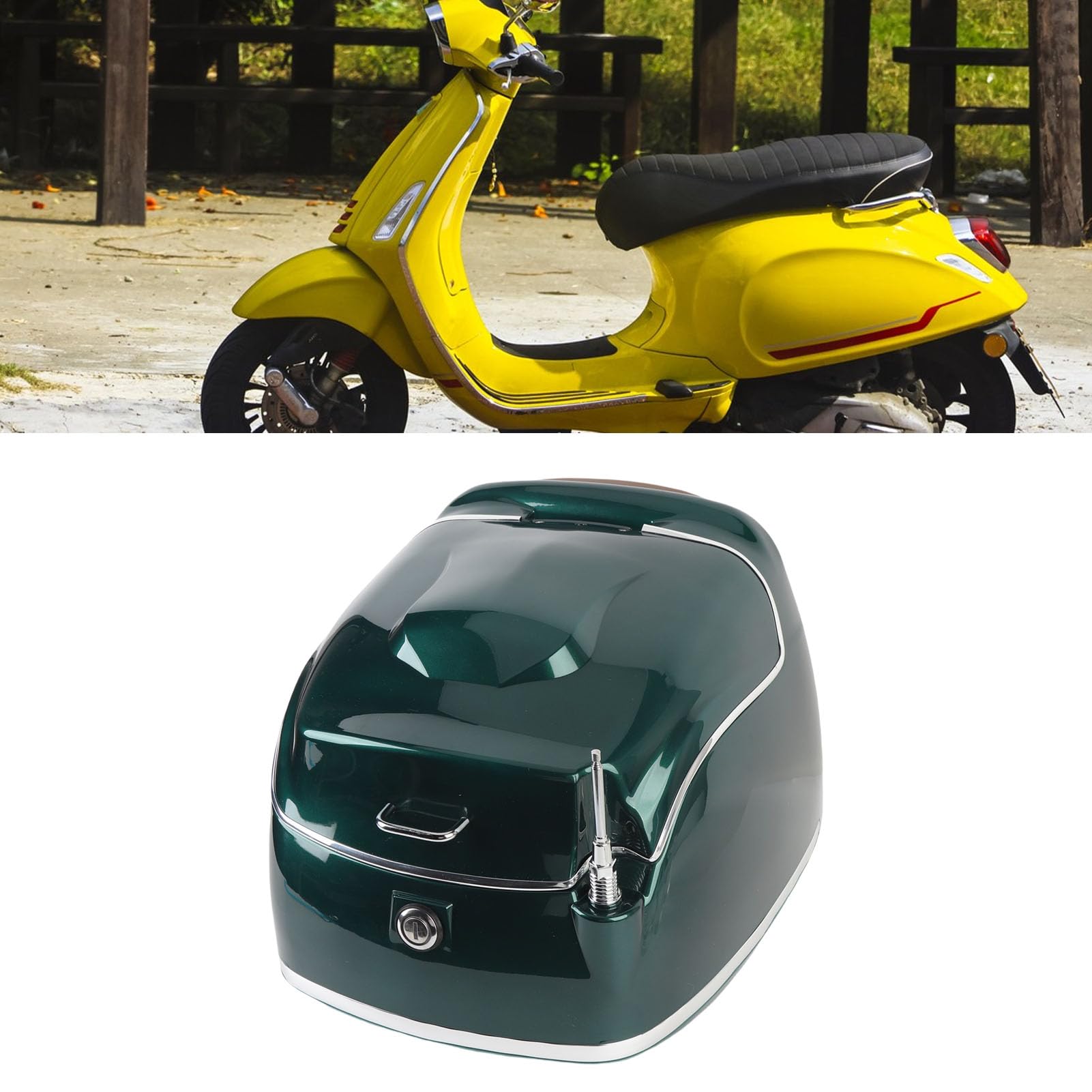 Sxhlseller Caja Trasera de Moto de 38L Impermeable con Cerradura y Placa