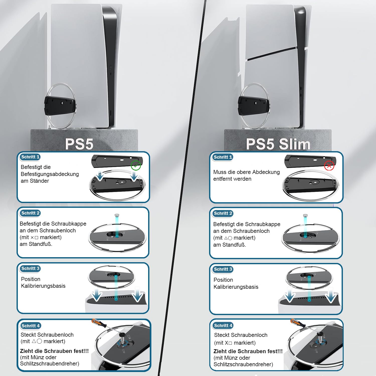 Supporto verticale per PS5 Slim e Playstation 5 Pro - Supporto verticale per console PS5
