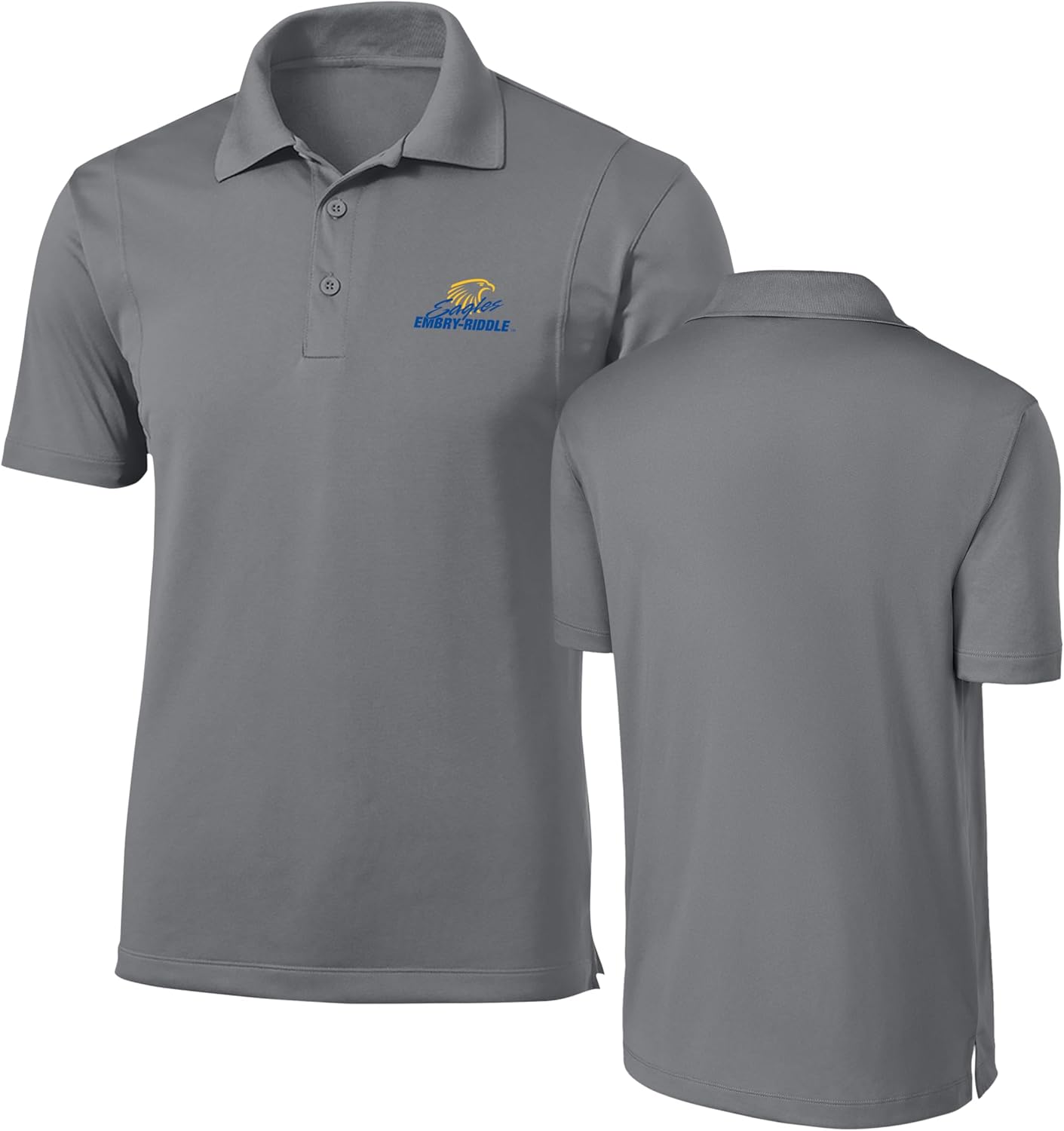 NCAA College Men's Polo Shirt - Officially Licensed Embroidered Athletic Logo, Moisture-Wicking Micro Pique Golf Polo, UPF 50