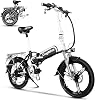 Auloor X6 Folding Electric Bike for Adults - 500WPeak 750W Motor, 48V 10.4Ah Battery, 21Mph Ebike, 20x2.4 Fat Tires, Shock Absorber, Lightweight - Ideal for Commuting, Unisex E-Bike