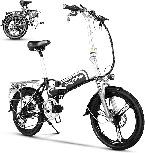 Bicicleta eléctrica, bicicleta eléctrica plegable para adultos, motor de 500 W, batería Samsung de 48 V 10.4 AH, neumáticos de grasa de 20 x 2.4