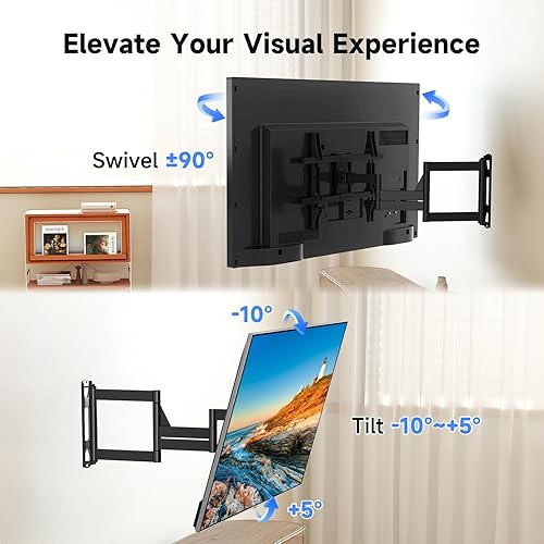 Miniatura 3 de Suptek Soporte de TV de movimiento completo de 30 pulgadas para televisores de 32 a 82 pulgadas, máximo de 132 libras, VESA 23.622 x 15.748 in.