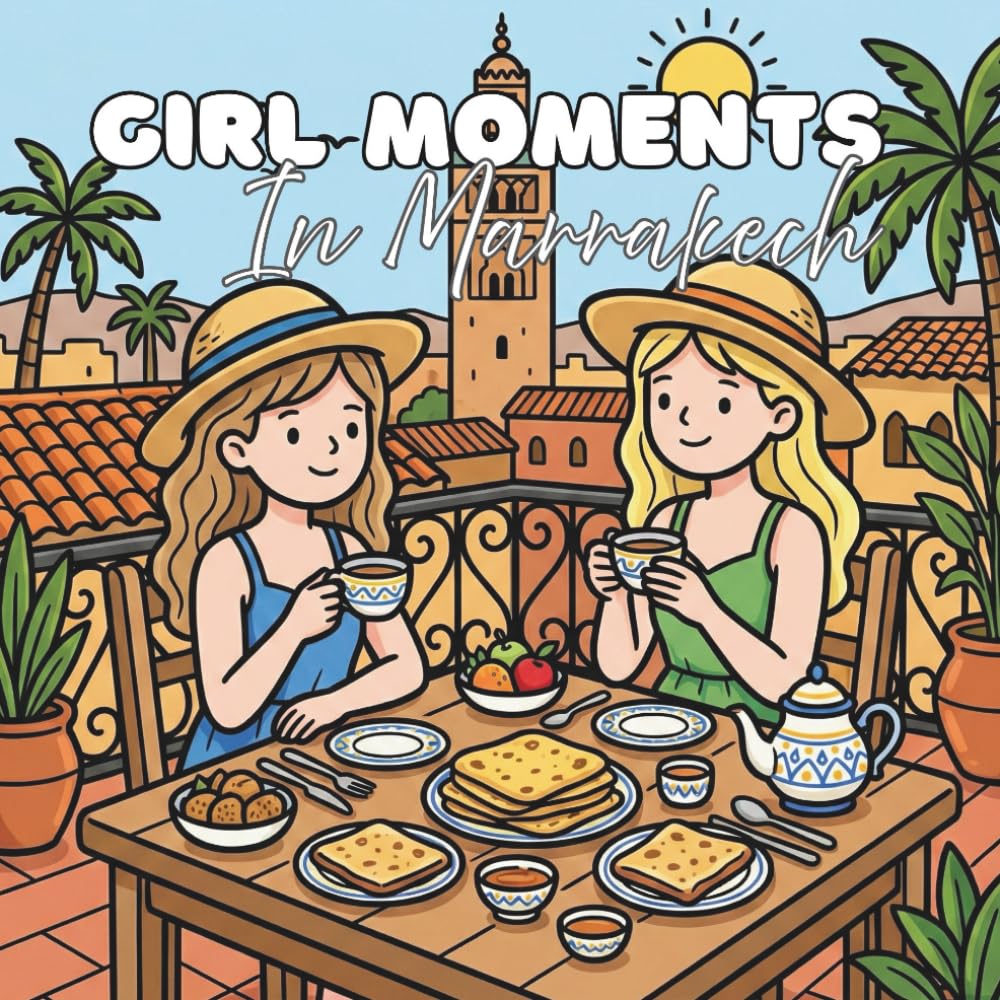 Girl Moments in Marrakech: Relaxing Moroccan Moments & Modern Girl Scenes – Bold, Simple & Easy-to-Color Illustrations