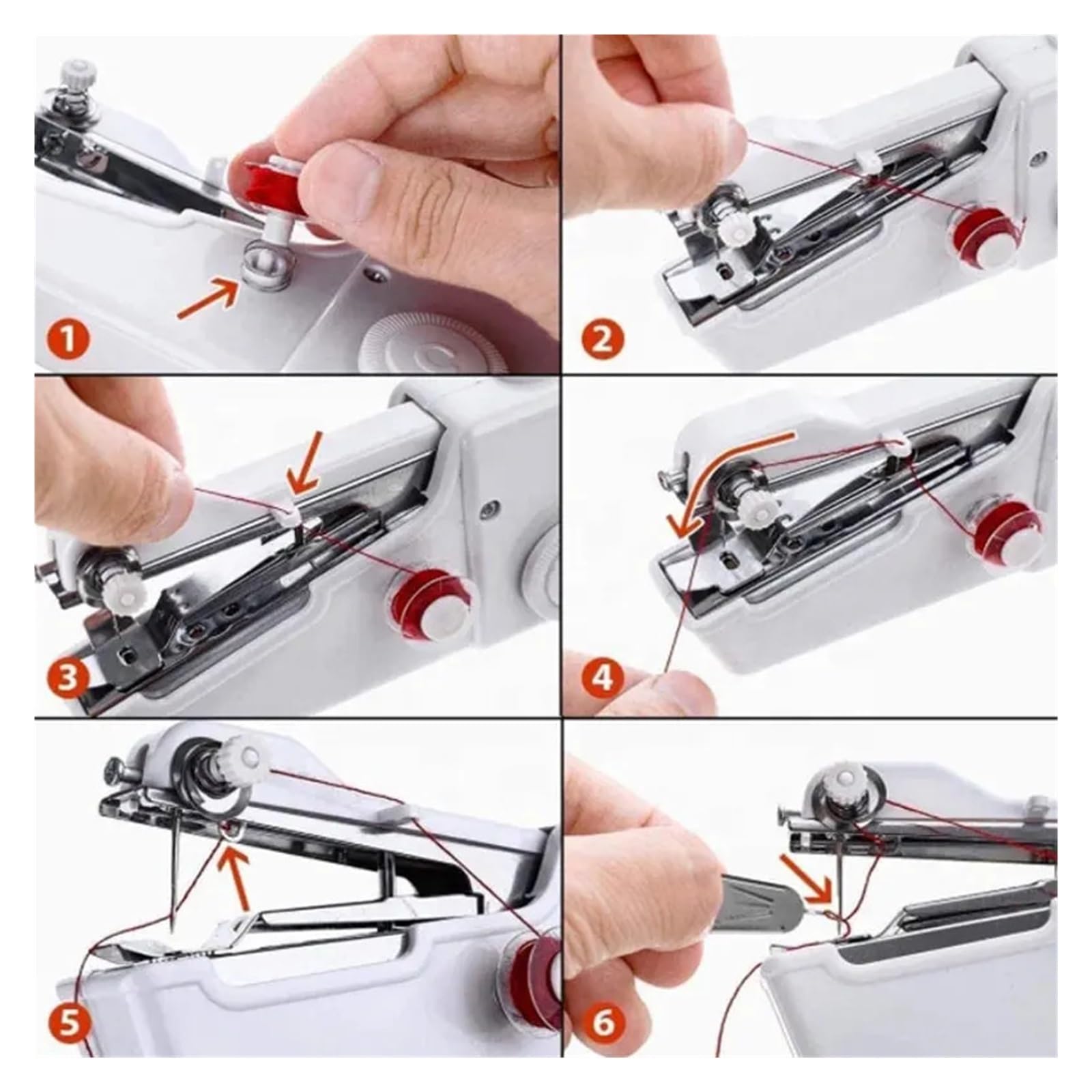 Mini máquina de Coser portátil, máquina electrónica doméstica, Puntada rápida, Costura, Bordado, inalámbrica, para Ropa y Telas, Herramienta Manual fácil de Usar.,White Set B