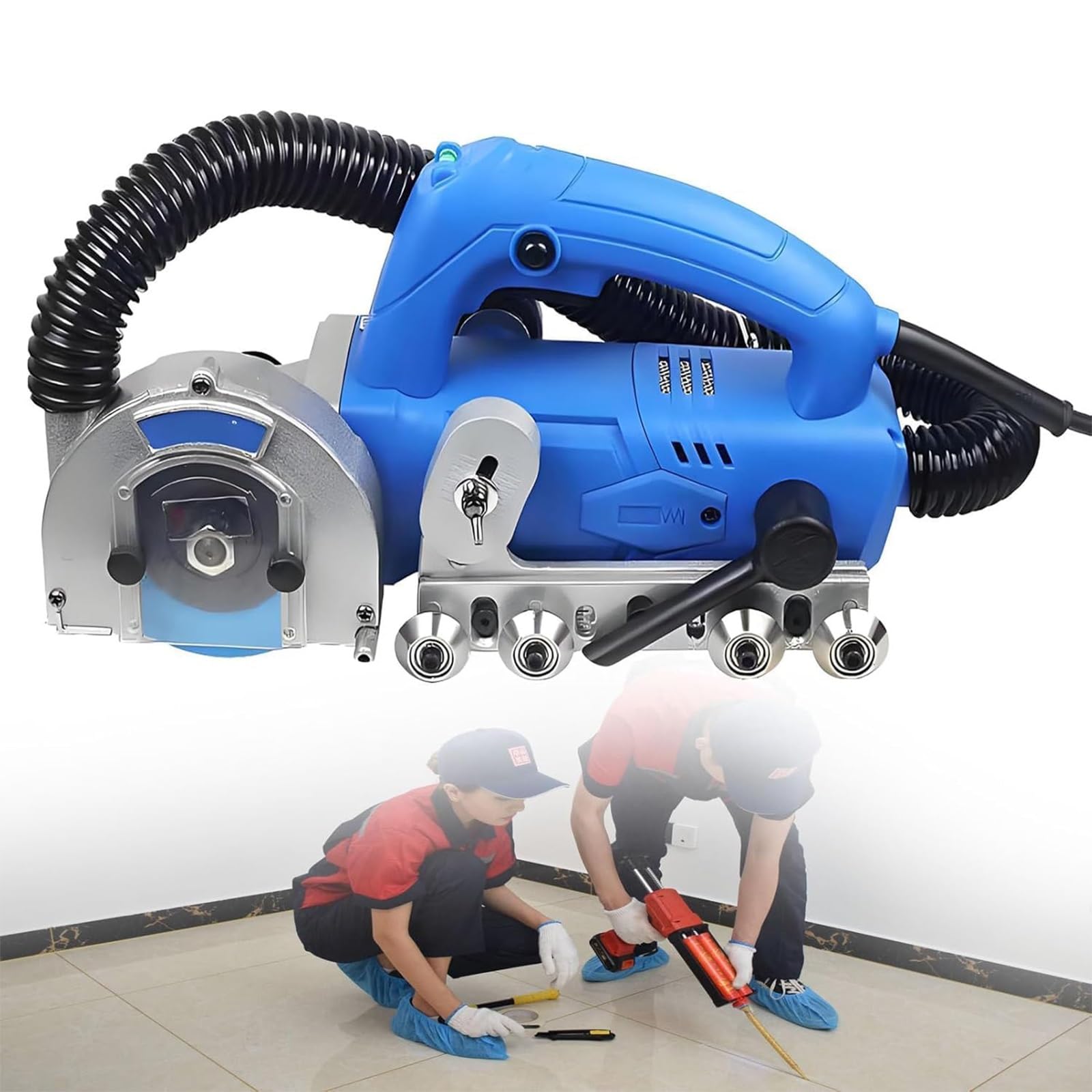 Limpiador de juntas de azulejos sin polvo de 1200W,Herramienta para ranurar,Herramienta limpiadora de juntas eléctrica, espesor de hoja de sierra ajustable de 9000RPM para cocina,baño,dormitorio
