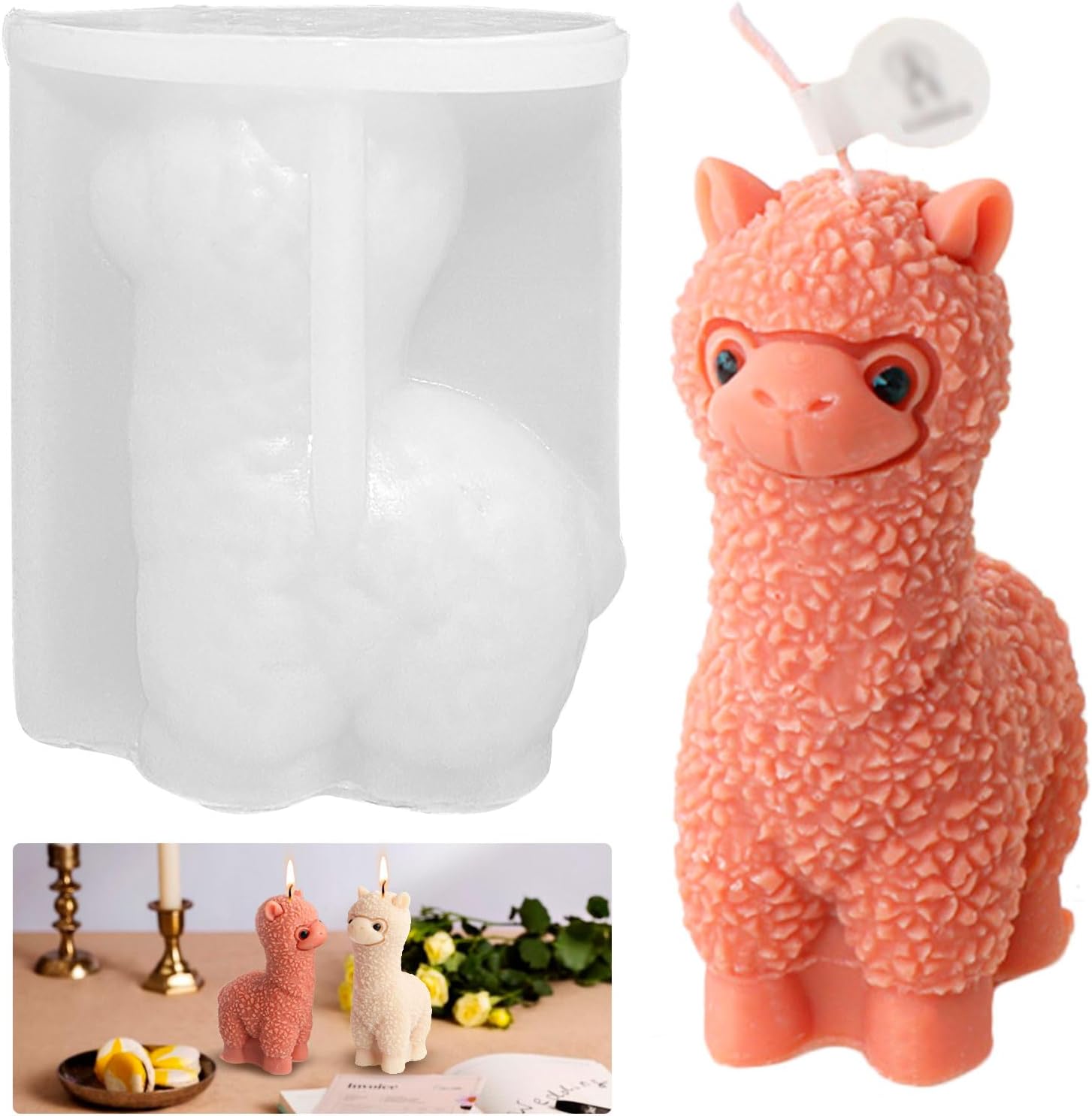 3d Alpaka Silikonform Kerzenform Alpaka Gießform Silikonform Tiere 
