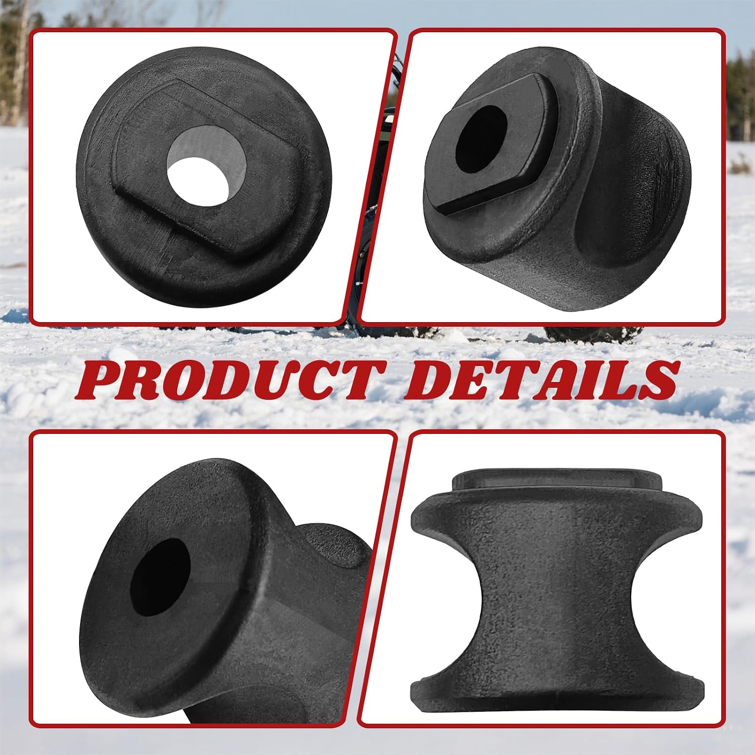 Pleoos 8Pcs Rear Stabilizer Support Bushing Kit Compatible with Polaris Sportsman 335 400 450 500 550 570 600 700 800 & Ranger/Worker Models Replaces 5432119, 5436576, 5435323