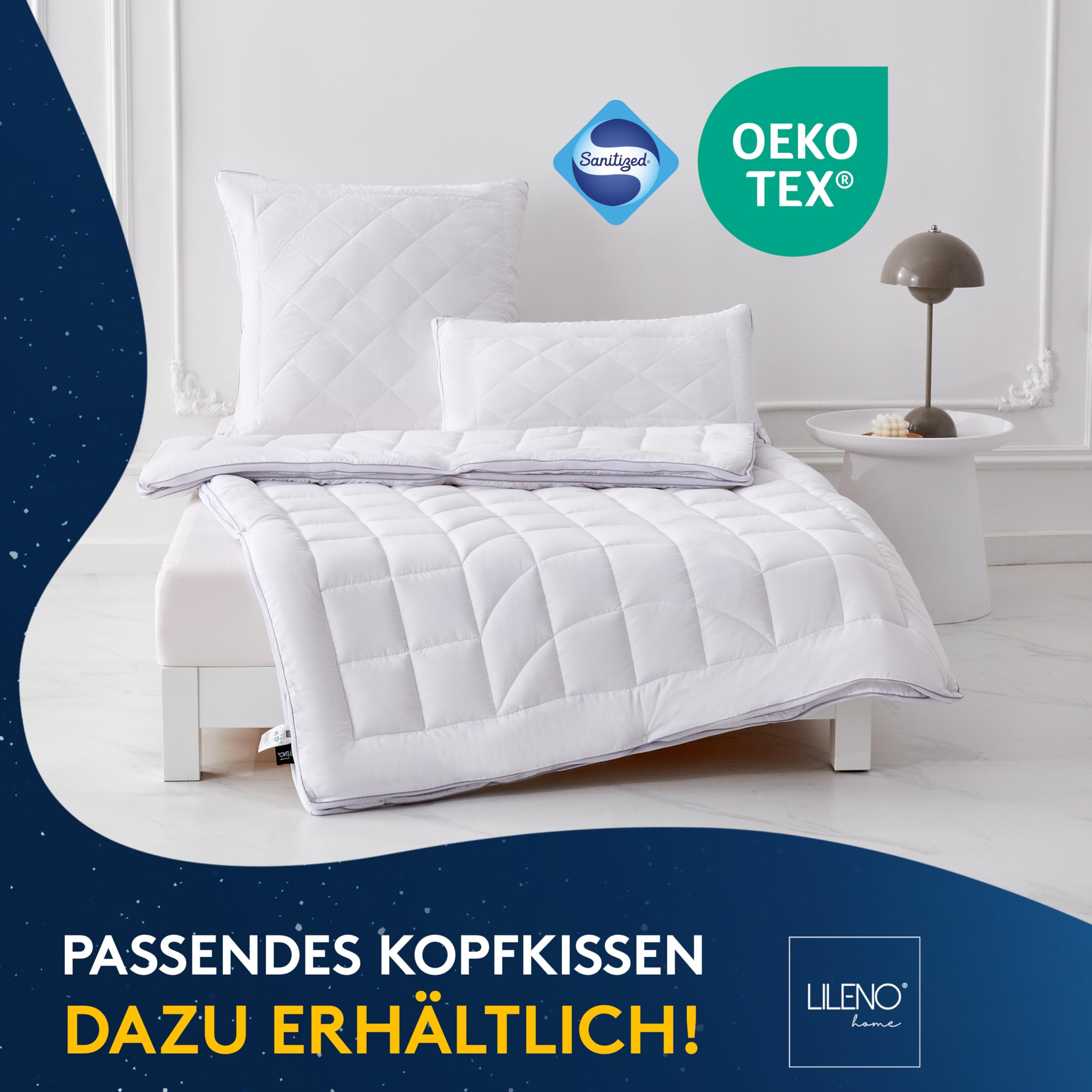 LILENO HOME Premium 4-Jahreszeiten Bettdecke 200x200 cm [2er Set] mit CoolComfort Klimanetz - Bettdecke 200x200 cm bestehend aus 2 Bettdecken - als Sommer u. Winter Decke - Kochfest bis 95°C