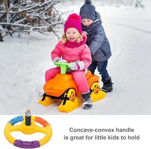 Miniatura 9 de Alipis Volante de juguete para niños para asiento trasero de automóvil, simulación, volante de conducción para niños de 16.5 pulgadas, juguete de