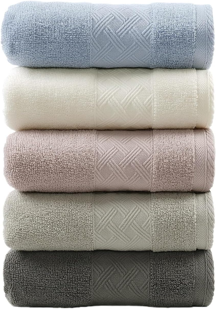 Thick Cotton Towels 3 Pack, Dense Loop Soft Absorbent Bath Towels, 34x74 Inch Home Towels(Dark Grey)