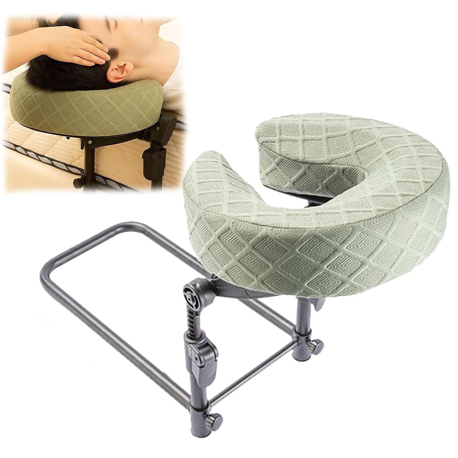 XCSCUK Adjustable Face Cradle Pillow for Massage Bed, Portable Salon Headrest Support, Face Down Cushion, for Post-Surgery Recovery