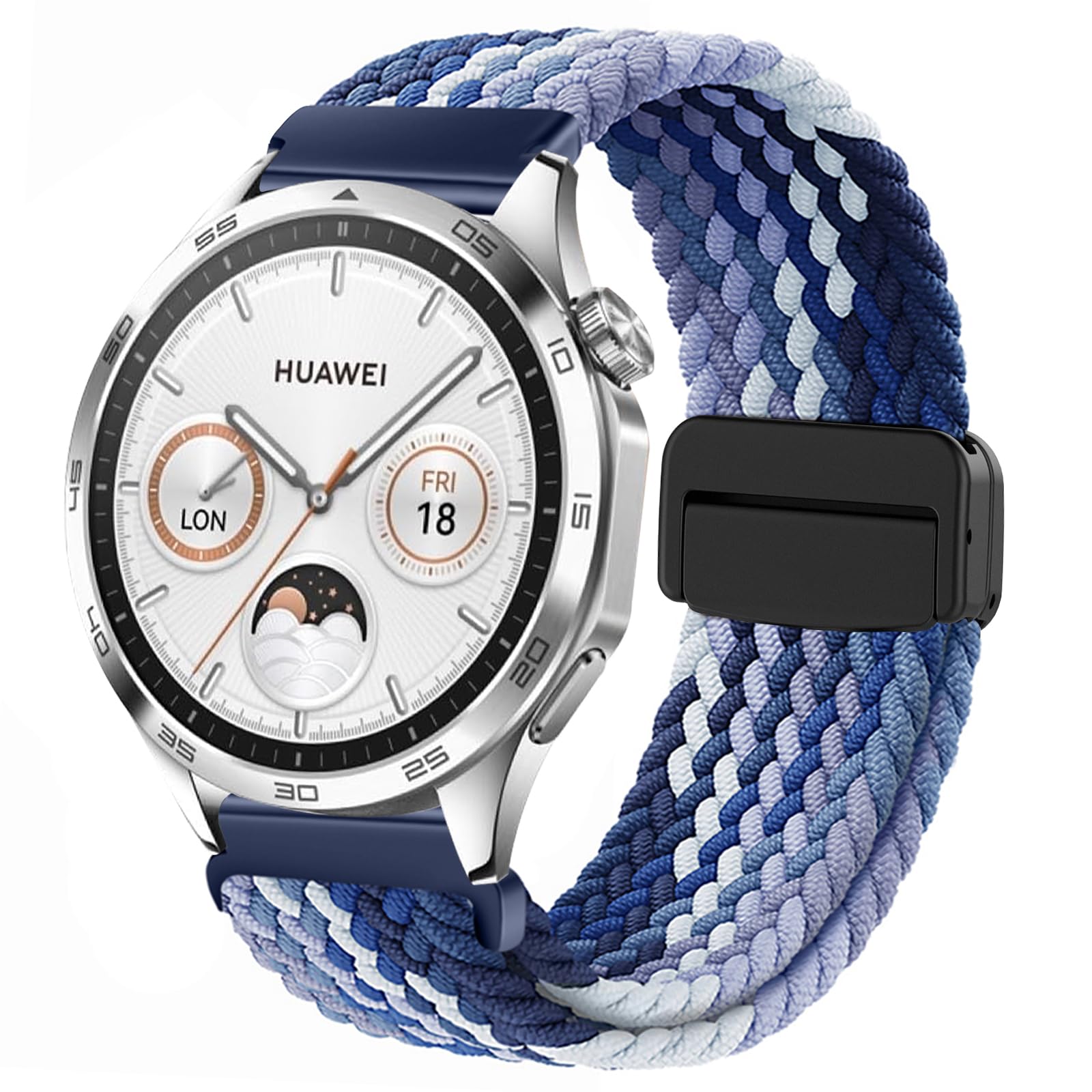 Correa Amazfit GTR 2 Pulsera, 22mm Correa de Repuesto de Nailon Ajustable Elástico para Amazfit GTR 3, GTR 3 Pro, GTR 2e, GTR 4, Amazfit Stratos, Stratos 2, Stratos 3, Amazfit Pace, Amazfit GTR 47mm
