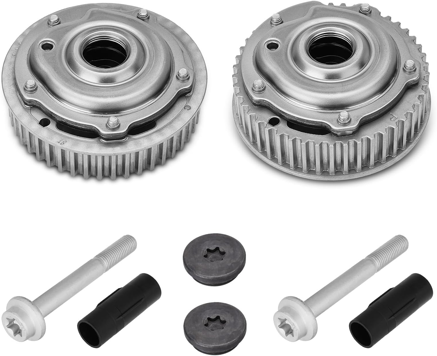 Engine Timing Intake & Exhaust Camshaft Sprocket Cam Phaser VVT Gear with Bolts Compatible with Chevy Cruze Sonic Aveo Trax 1.6L 1.8L Replace# 55567048, 55568386