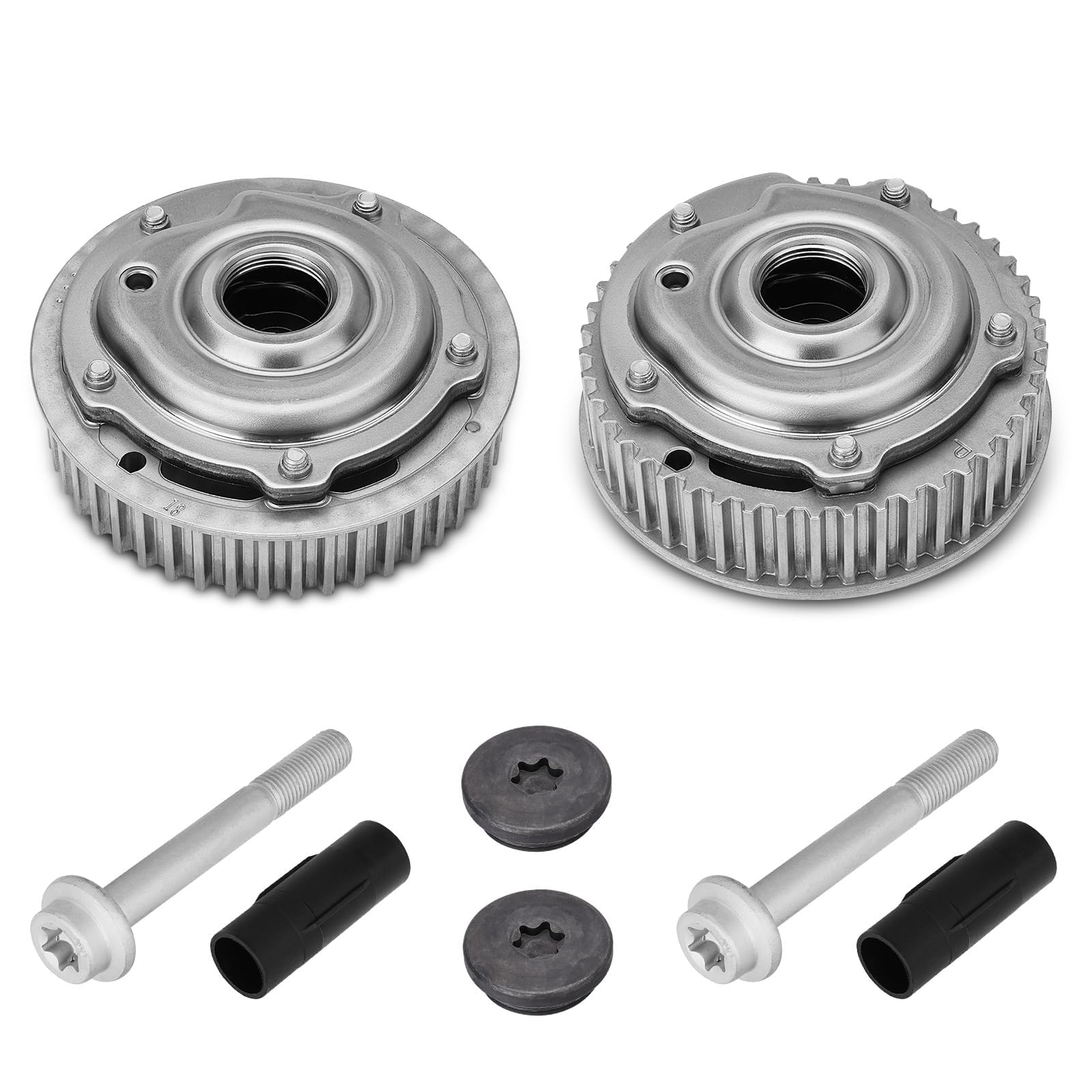 Engine Timing Intake & Exhaust Camshaft Sprocket Cam Phaser VVT Gear with Bolts Compatible with Chevy Cruze Sonic Aveo Trax 1.6L 1.8L Replace# 55567048, 55568386