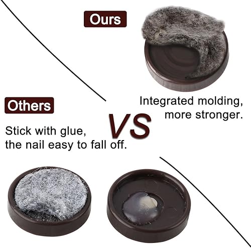 Miniatura 4 de uxcell Gabinete mesa silla escritorio patas patas protector de piso almohadilla de fieltro clavos 16mm/0.6" diámetro paquete de 90