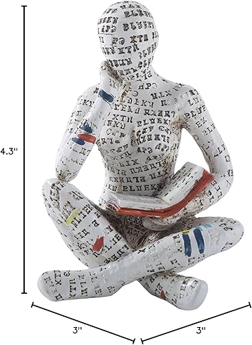 Miniatura 8 de GRAPMKTG Decoración para el hogar, lectura de pulpa, estatua de pensador, escultura estética, decoración de habitación, decoración abstracta moderna