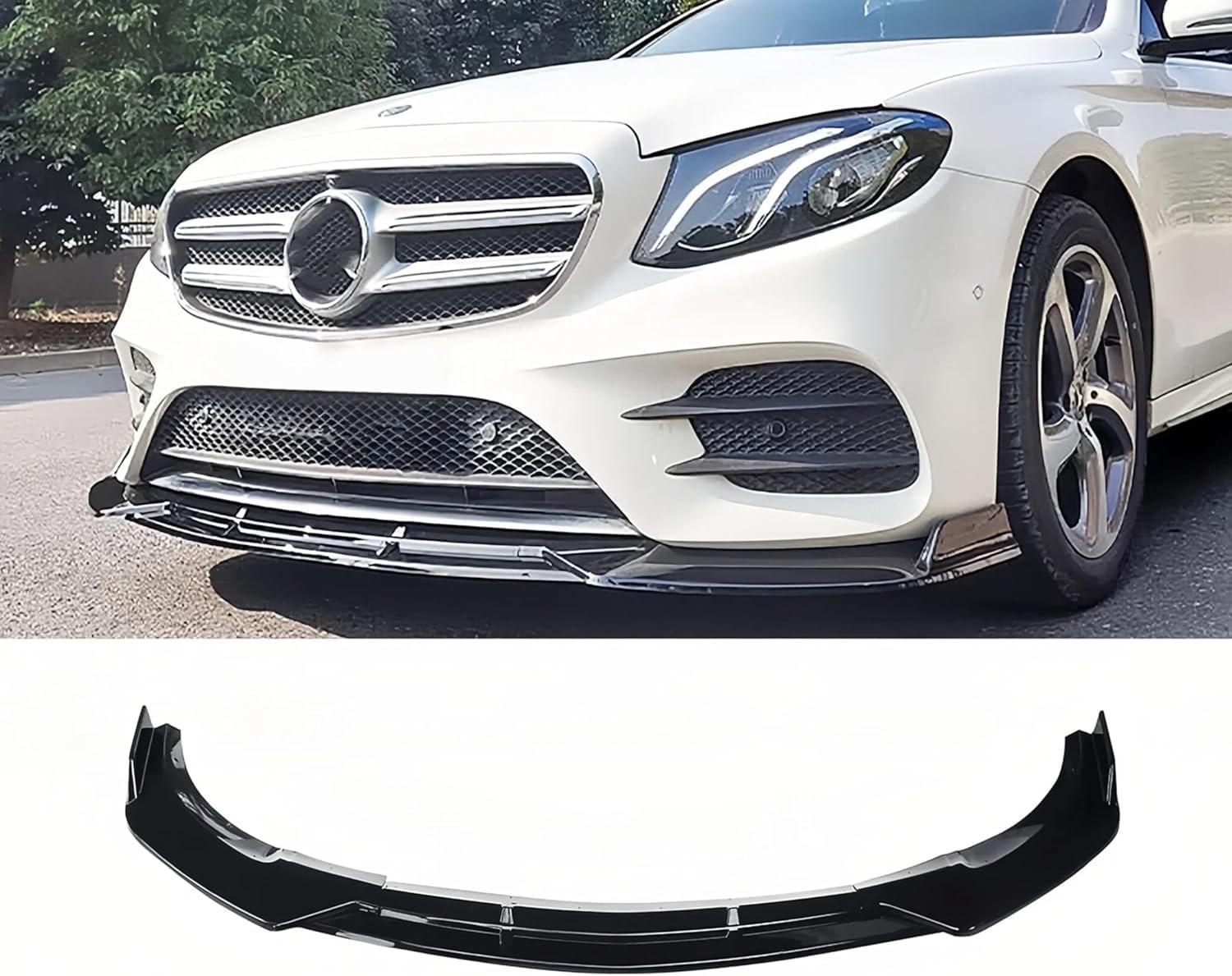 SUNJIEF Front Lip Trim for Mercedes E-Class W213 E300 2016-2020 Aerodynamic