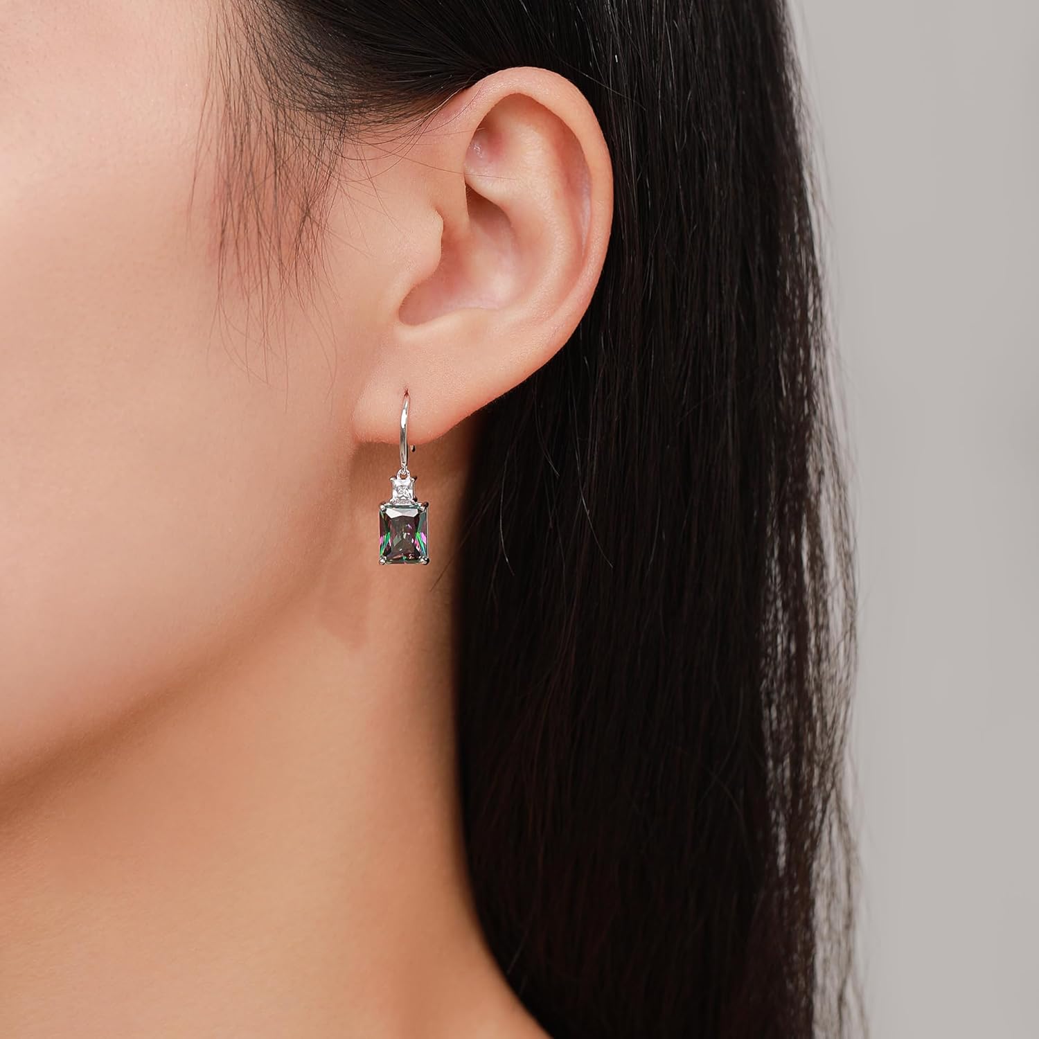 Sterling Silver Birthstone Earring For Woman -Dangle Earrings Jewelry Birthday Gifts for Women,Girlfriend,Wife,Mom - Graduation, Friendship,Birthday, Anniversary - Image 4