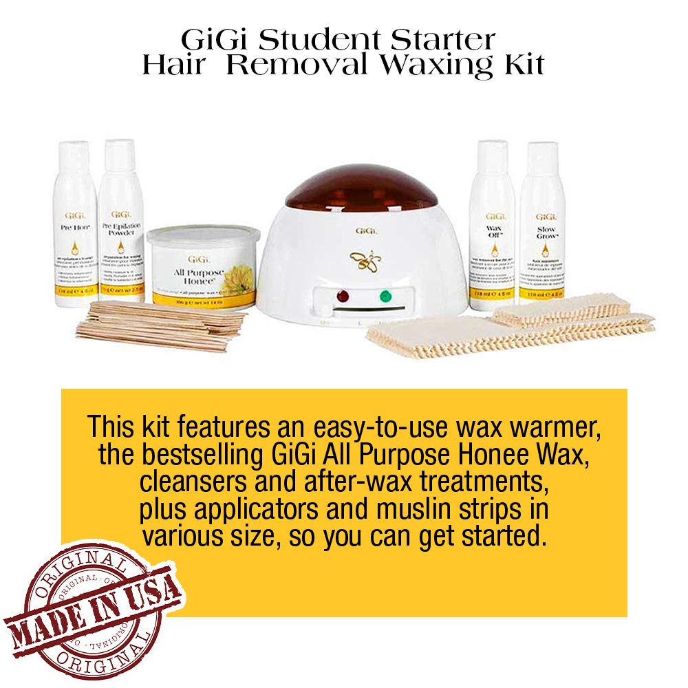 GiGi Student Starter Hair Removal Kit, Ultimate Waxing Set for