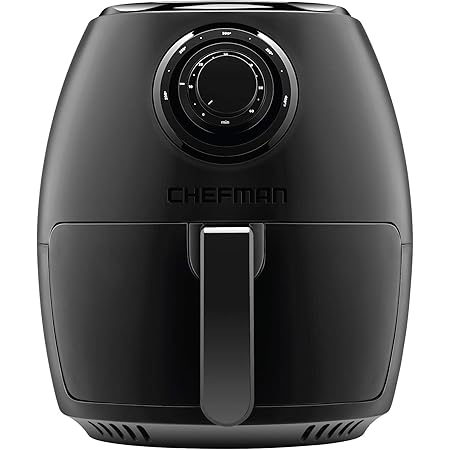 Chefman TurboFry 3.6 Quart Air Oven w/Dishwasher Safe Basket and Dual Control Temperature, 60 Minute Timer & 15 Cup Capacity, BPA-Free, Matte Black, Healthy Frying Cookbook Included, 3.5 Liter