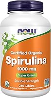 Vista 1 de Now Foods Espirulina Doble Fuerza, 1000 mg Orgánica - 240 Tabletas