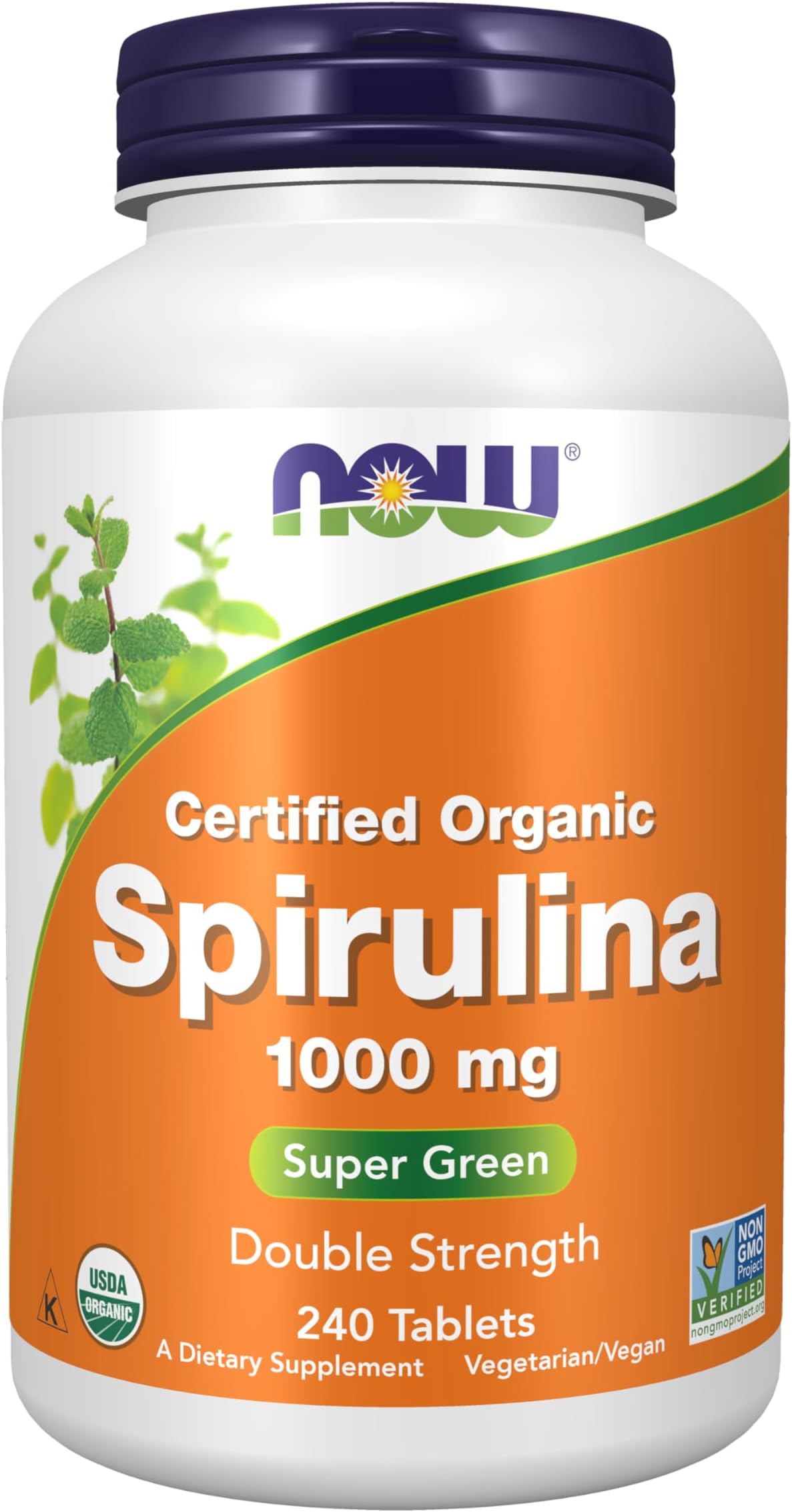 NOW Foods, Certified Organic Spirulina, 1,000 mg, 240 Tablets