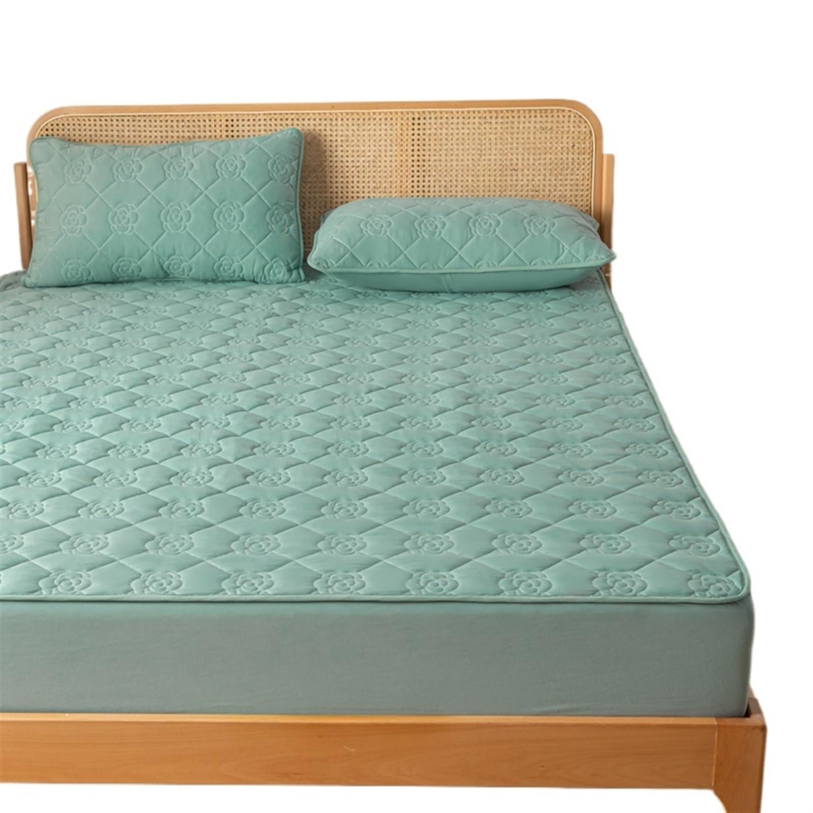 Waterproof Mattress Cover Waterproof Fitted Sheet Quilted Mattress Cover Protector For Twin Full Quuen King(Lan,Queen 152x203x30cm)