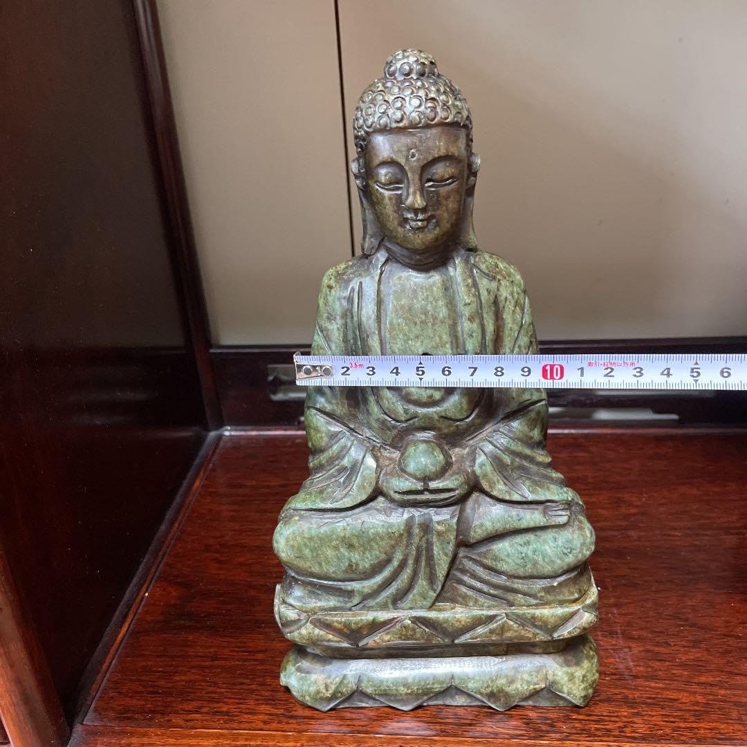Amazon.co.jp: 中国明代佛像 石 古玉 翡翠 古董品 年代品 重2.8kg 