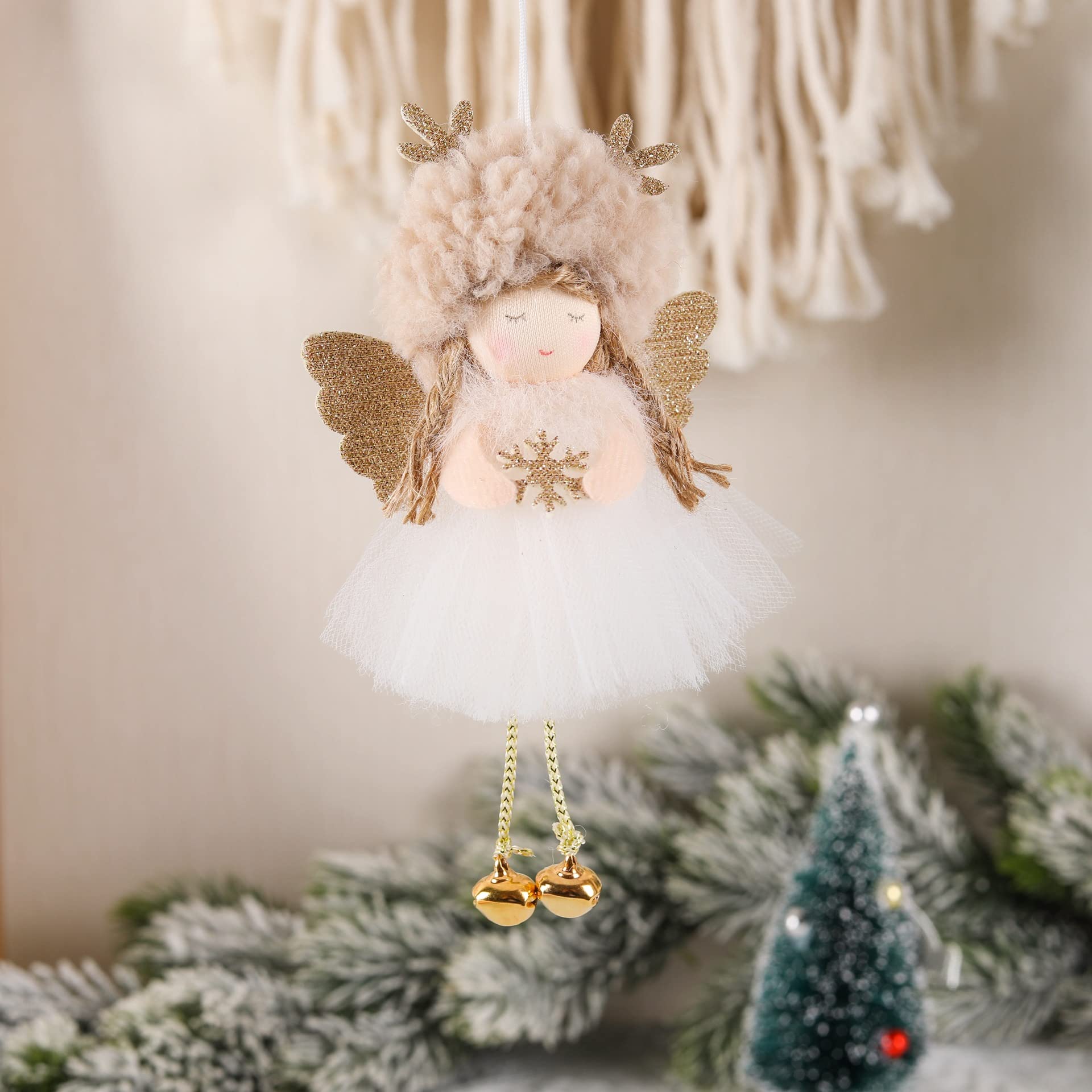 3 stuks donkere kerstornamenten, hangende kerstboom, engel, kerstdecoratie, pluche engel om op te hangen, poppenhanger, kerstcadeau voor kerstboom 3 stuks donkere kerstornamenten, hangende kerstboom, engel, kerstdecoratie, pluche engel om op te hangen, poppenhanger, kerstcadeau voor kerstboom