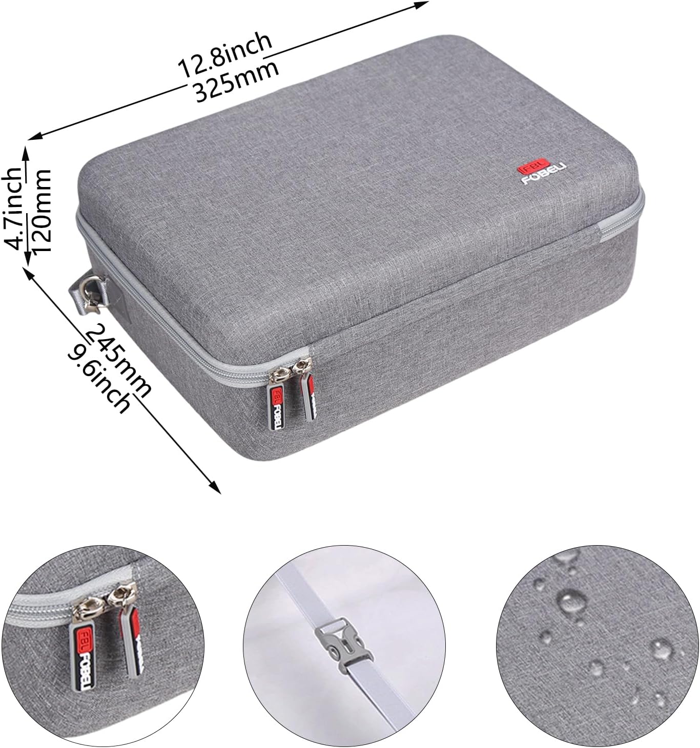 FBLFOBELI Hard Carrying Projector Case Compatible with Epson EpiqVision Flex CO-W01 Portable Projector, Fits Most Major Mini Projectors, 12.8x9.6x4.7 Inches, Case Only