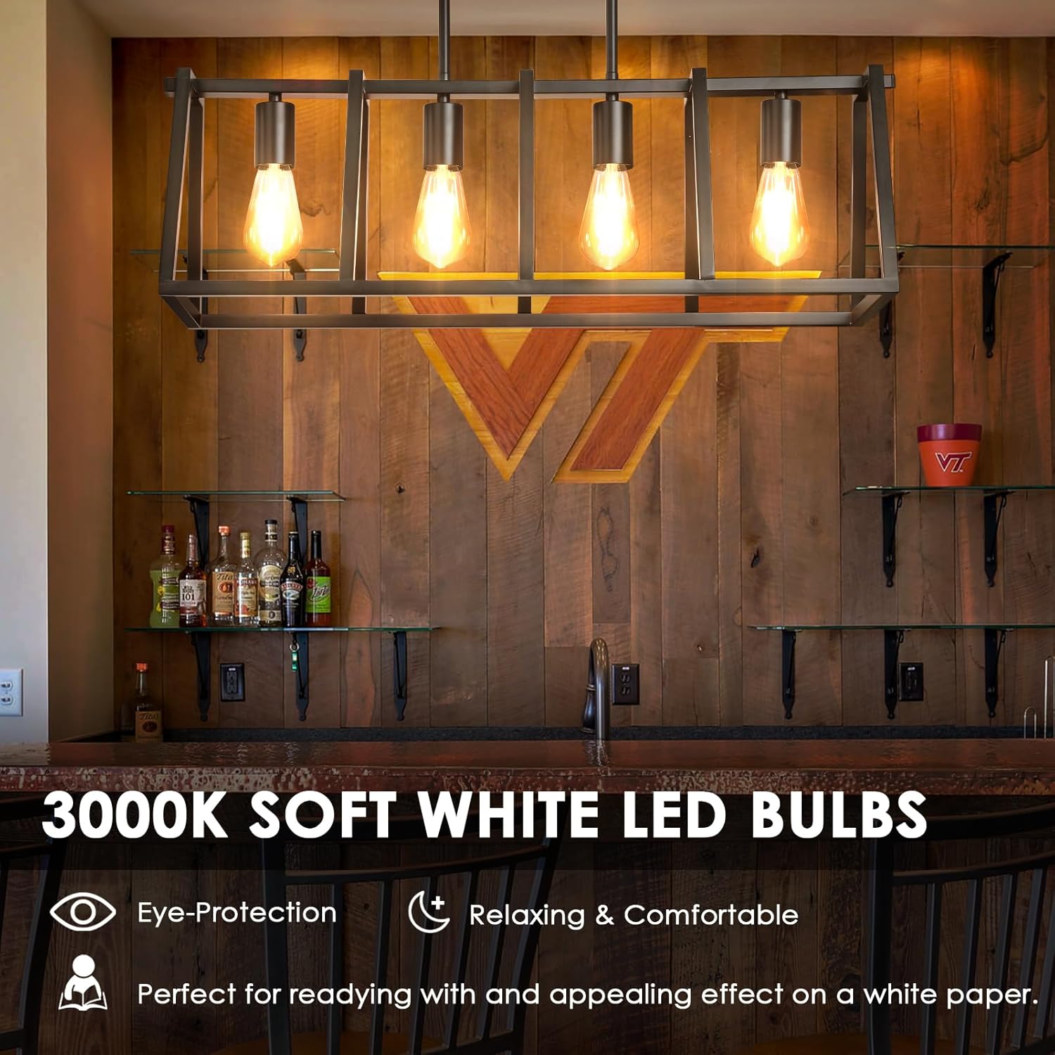 Qingmiao Vintage LED Edison Bulbs, ST58 Dimmable 6W E26 LED Bulb 60W Equivalent, 3000K Soft White Led Light Bulbs, Antique LED Filament Bulbs, CRI 80+, Flicker Free, No Glare, Clear Glass, Pack of 6